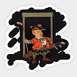 scottish with golf stick Sticker